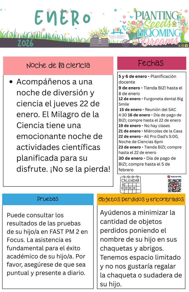 Spanish Newsletter pg 1