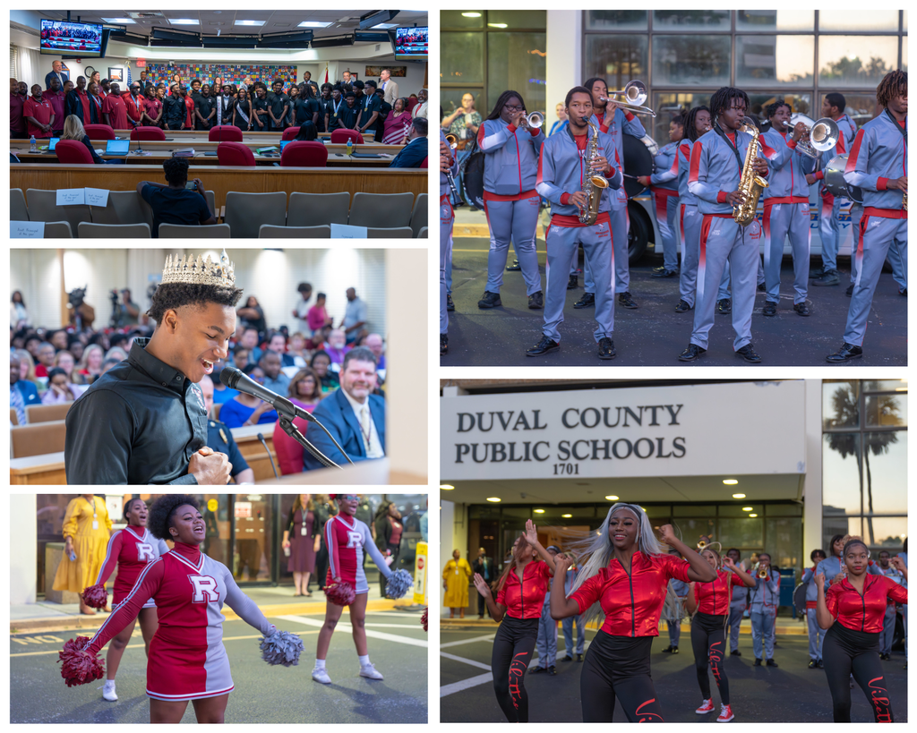 Raines High School football, cheer, dance, and band
