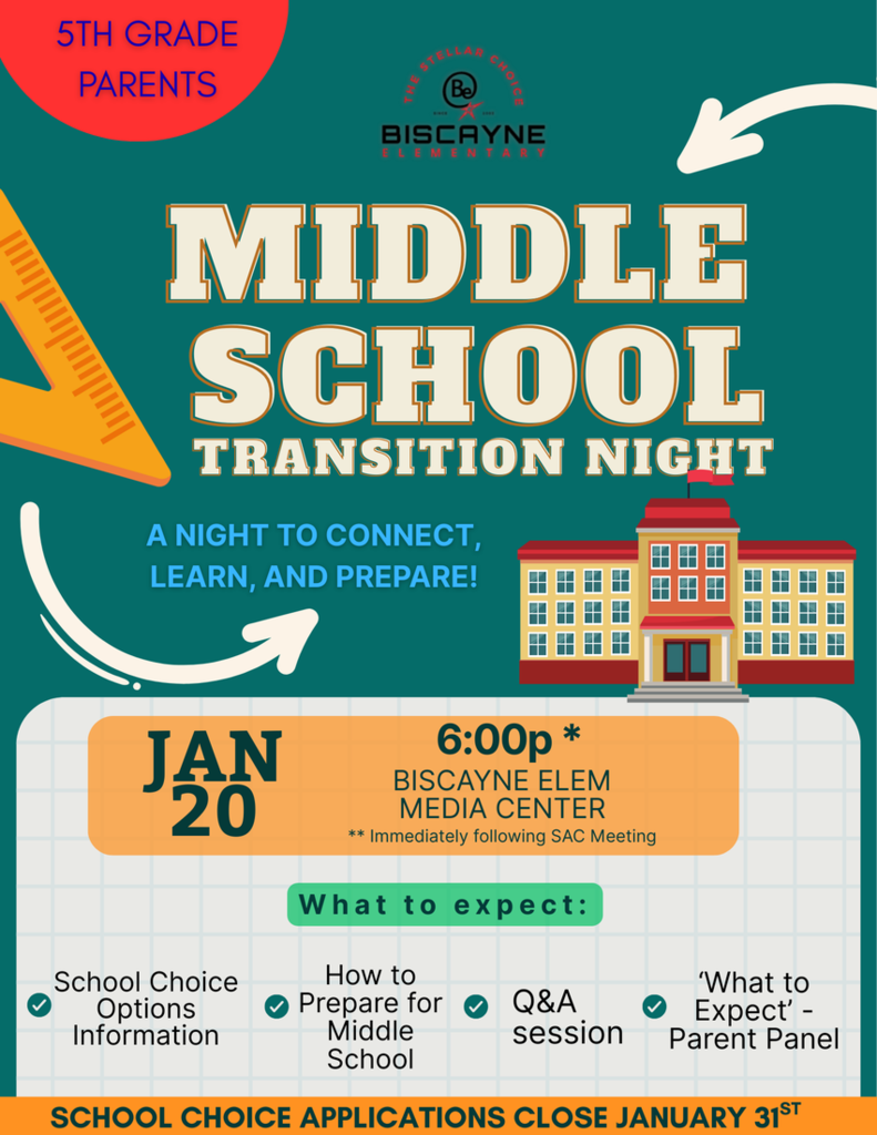 Middle School transition night at 6:00pm in the media center