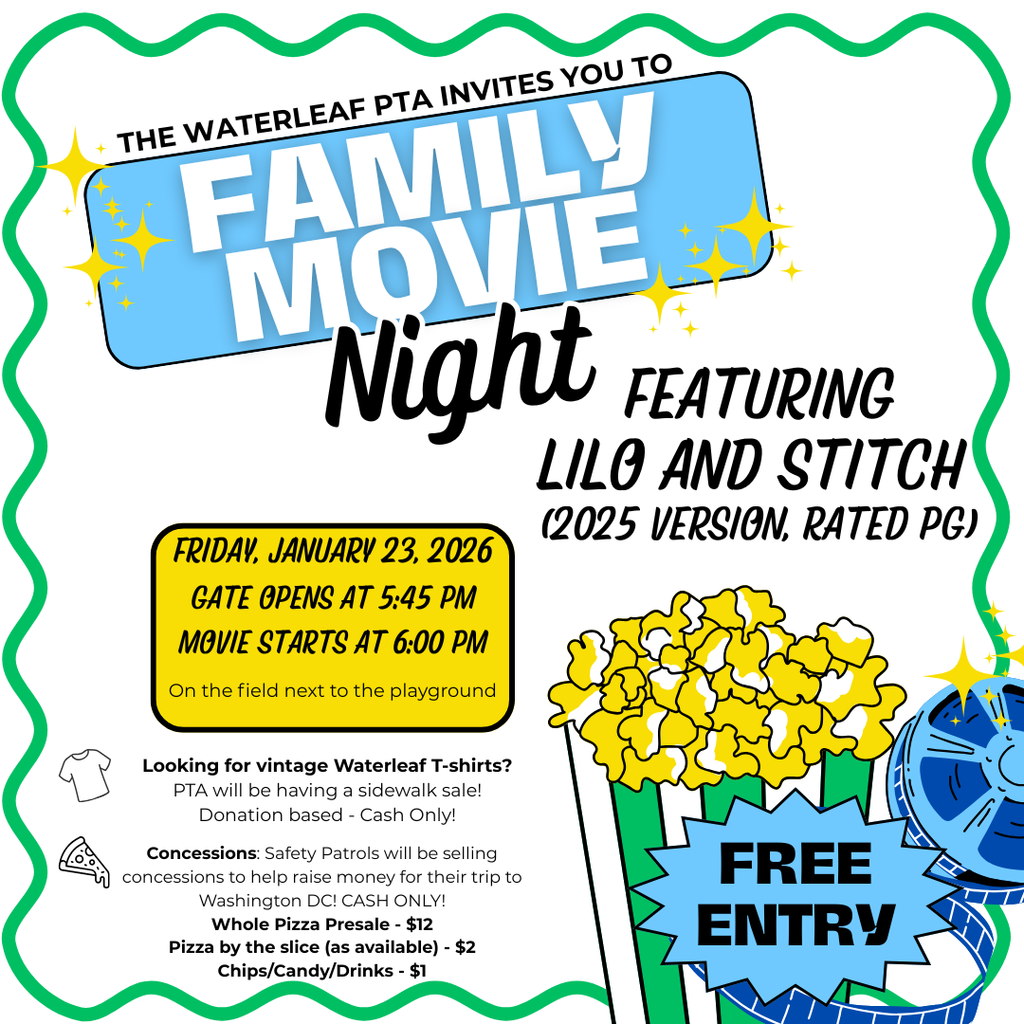 Family movie night, box of popcorn and film reel