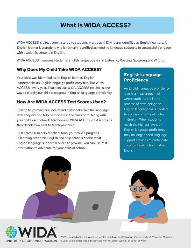 Parent Handout1: What is WIDA ACESS?