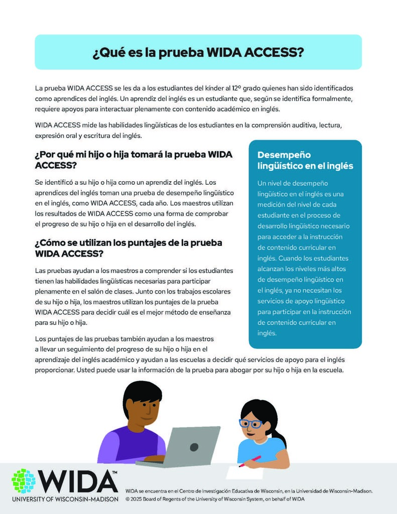 Parent Handout1 Spanish: What is WIDA ACESS?