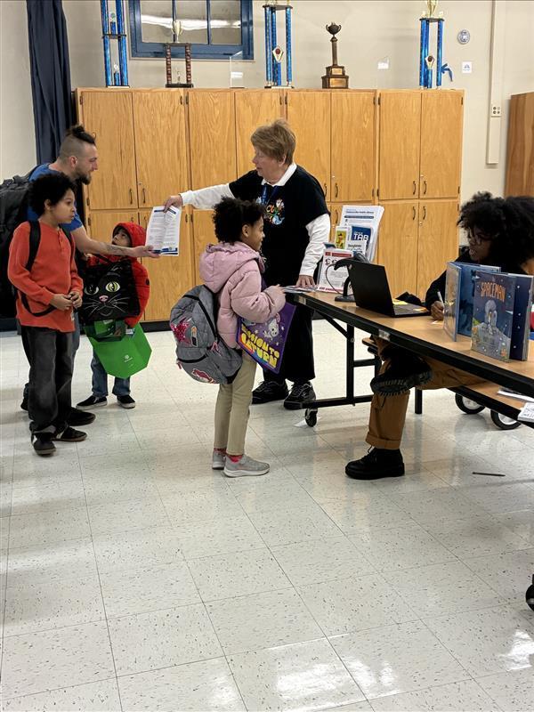 Family at Literacy Night event