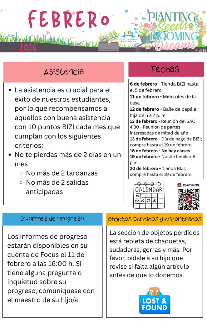 February Newsletter Spanish 1