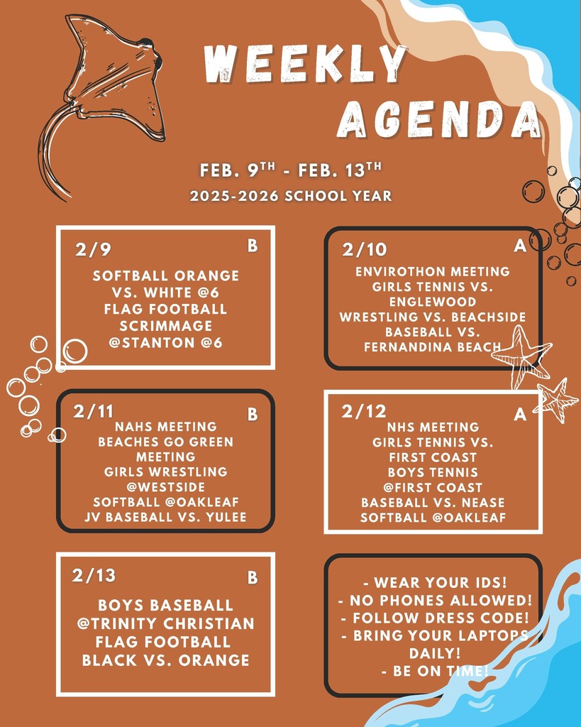 ACHS Weekly Agenda: February 9, 2026 to February 13, 2026