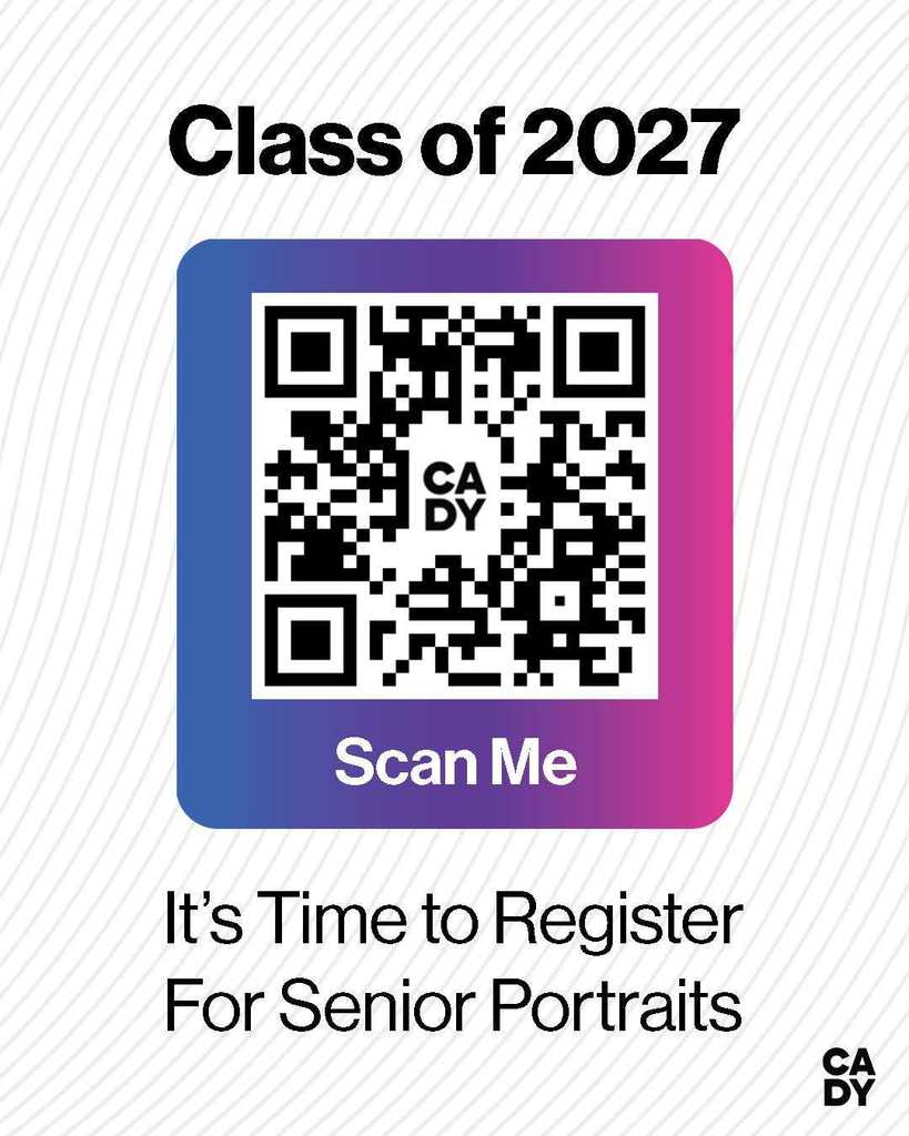 Class of 2027 It's time to register for senior portraits. See post for details.