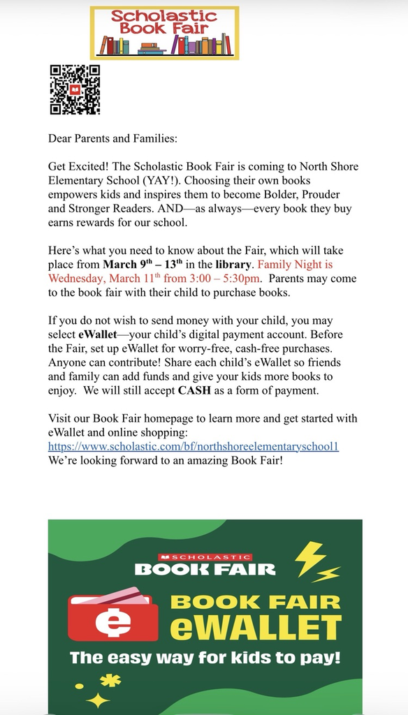 Book Fair… March 9th - 13th… Family Night is Wednesday, March 11 from 3:00 - 5:30pm.
