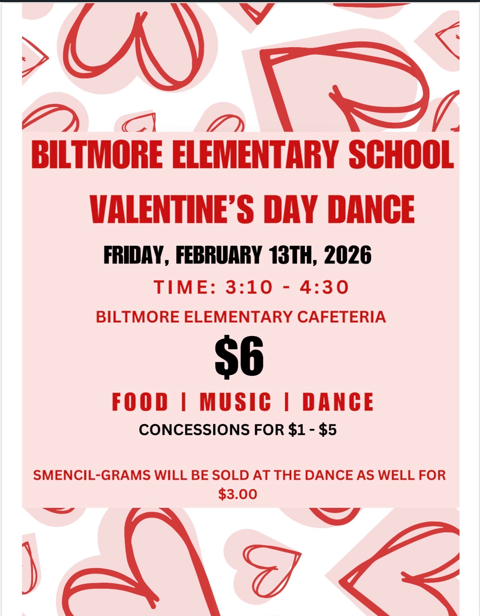 Valentine's ay Dance Flyer with Hearts and Hearts
