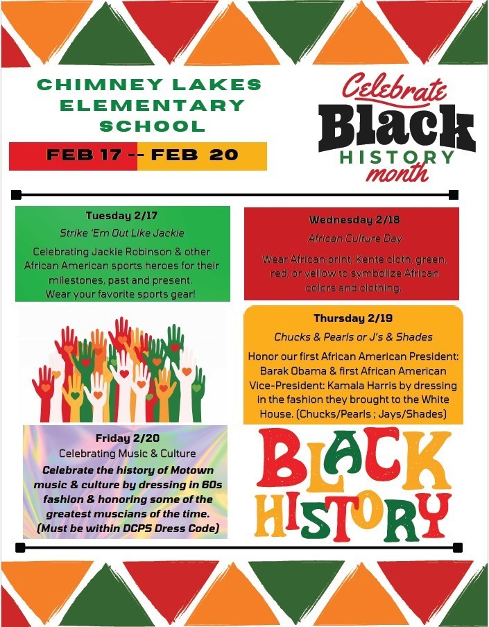 Black History Month Spirit Week Flyer