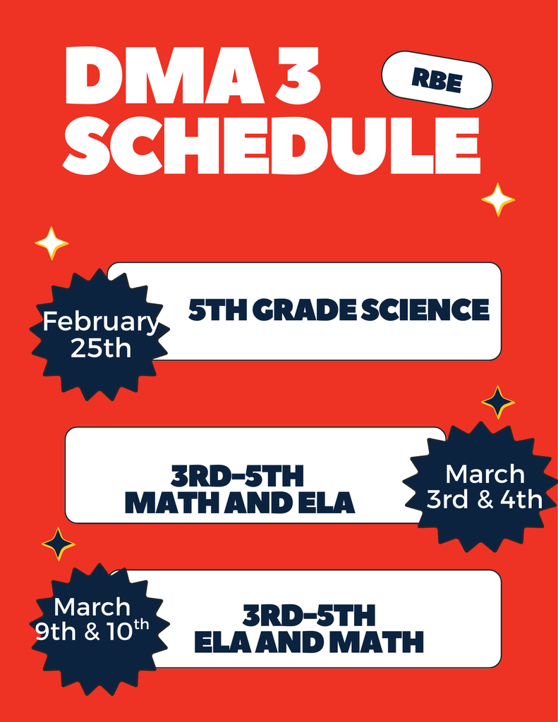 flyer listing testing dates for each grade level