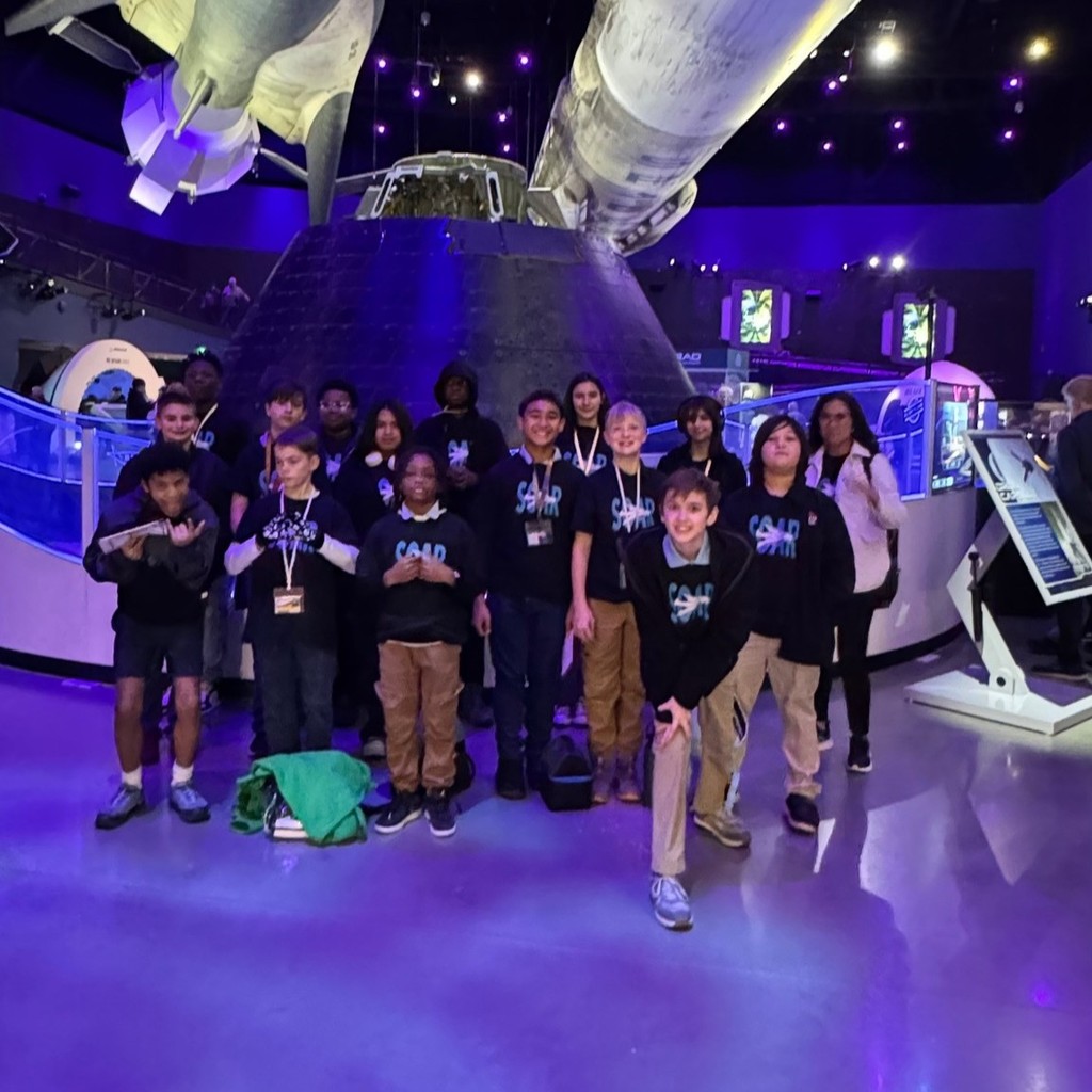 Picture of the SOAR Club members at the Kennedy Space Center