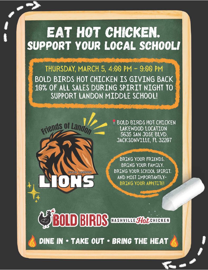 Friends of Landon - Bold Chicken Fundraiser Flyer