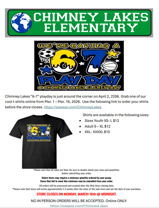 Play Day Shirt Order