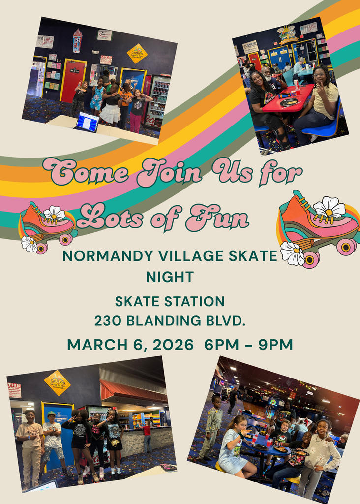 Come join us for lots fun ; Normandy Village Skate Night; Skate Station 230 Blanding Blvd. March 6, 2026 6-9pm