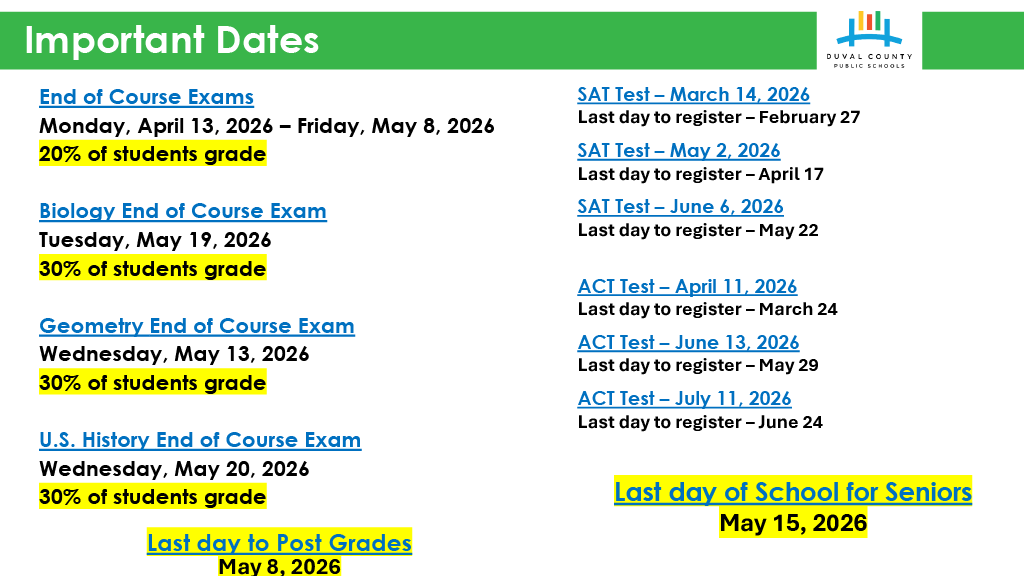 Important End of Year Dates