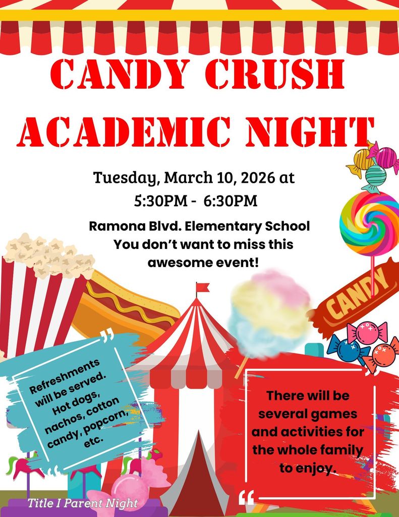 flyer about candy crush academic night