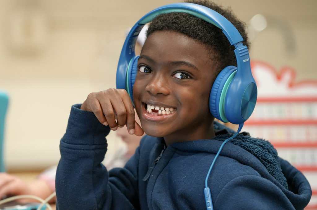 Kindergarten students participating in a classroom learning activity in Zetosha Williams’ classroom at Dinsmore Elementary with Duval County Public Schools.