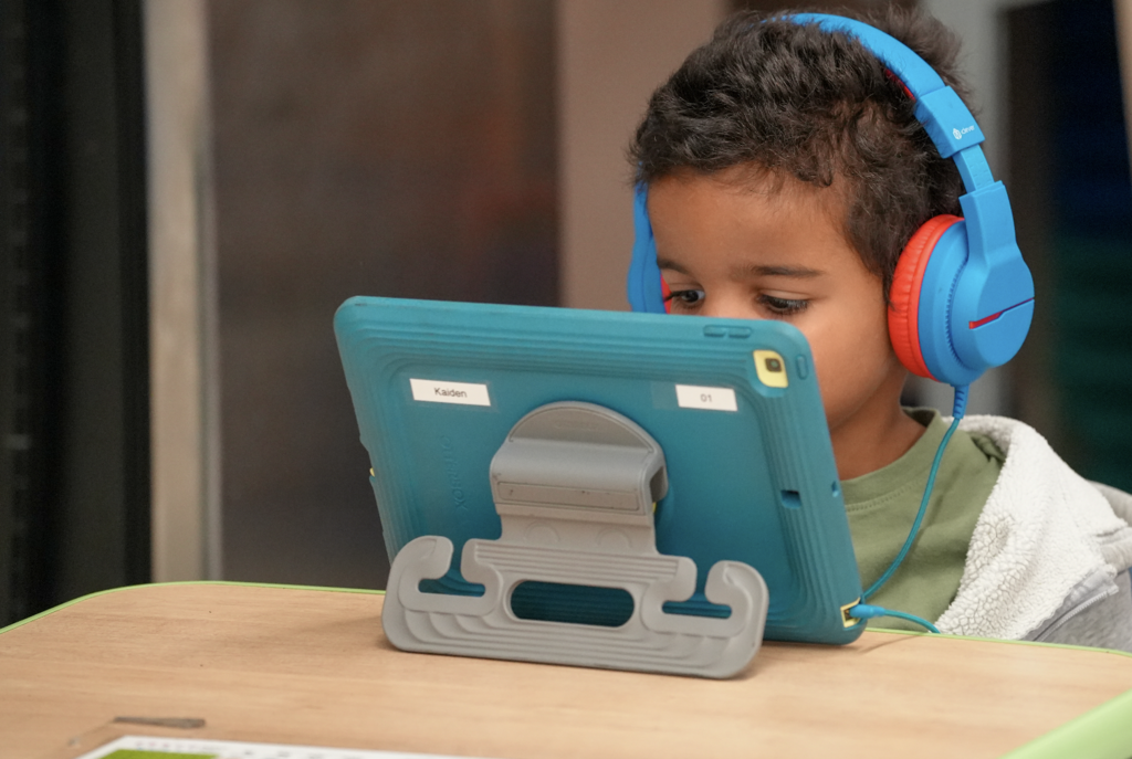 Kindergarten students participating in a classroom learning activity in Zetosha Williams’ classroom at Dinsmore Elementary with Duval County Public Schools.