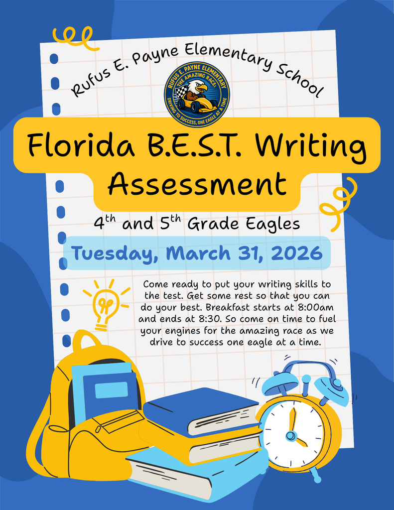 Florida BEST Writing Assessment for 4th and 5th Grade students on Tuesday, March 31, 2026.