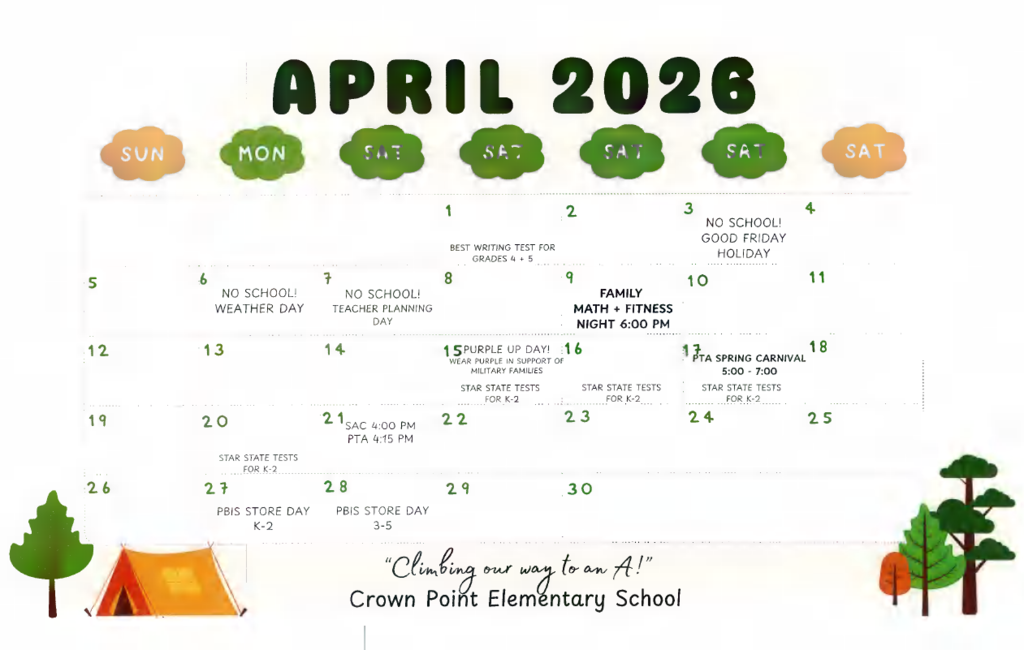 Crown Point Family Calendar - April