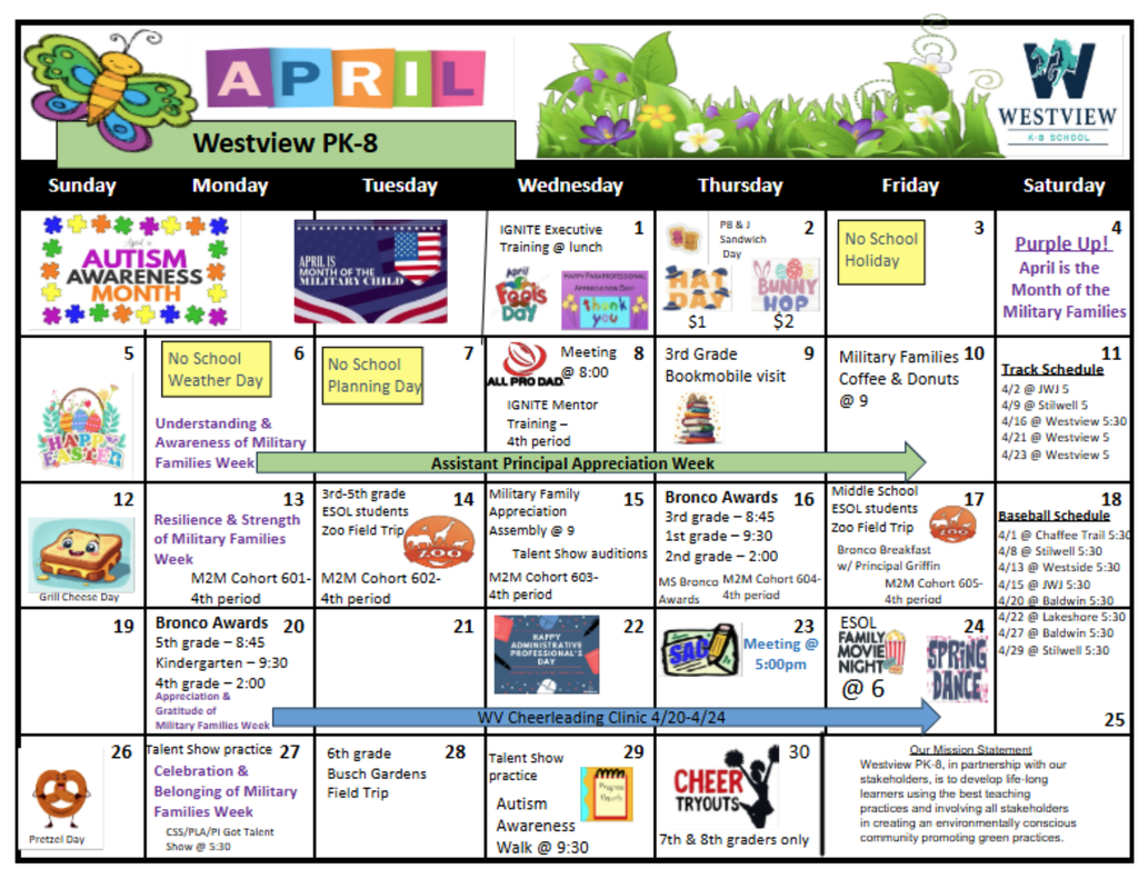 April calendar