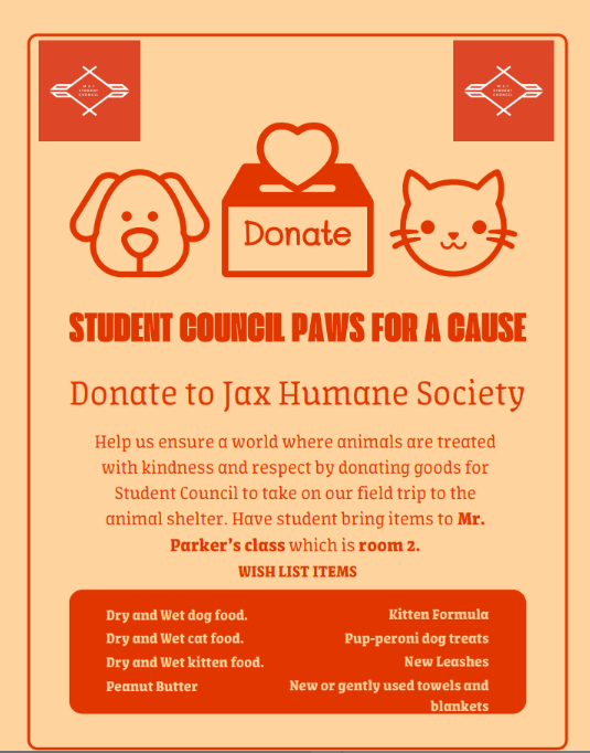Student Council Paws for a Cause Flyer