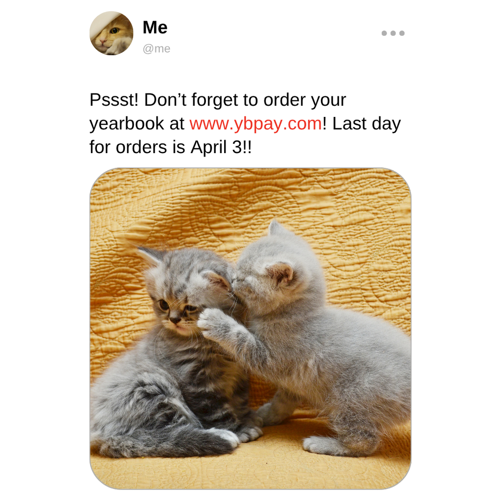 Last day to order yearbooks is April 3!