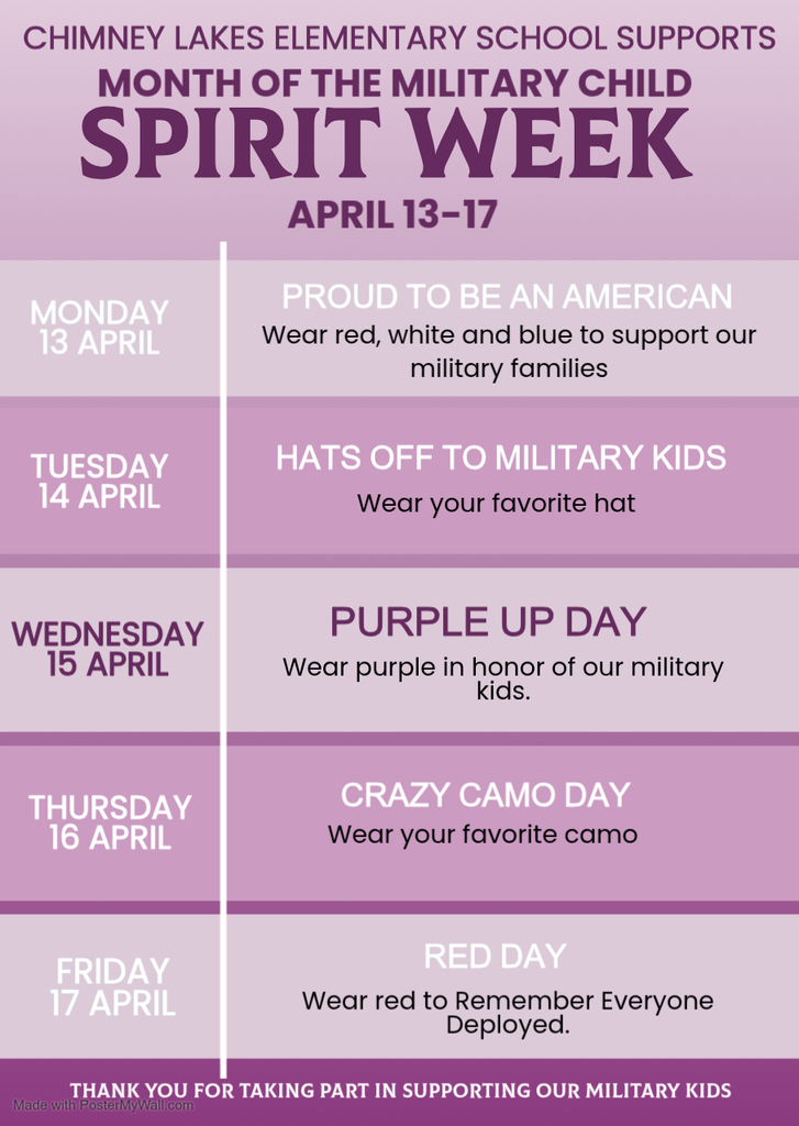 CLE Purple Up Spirit Week