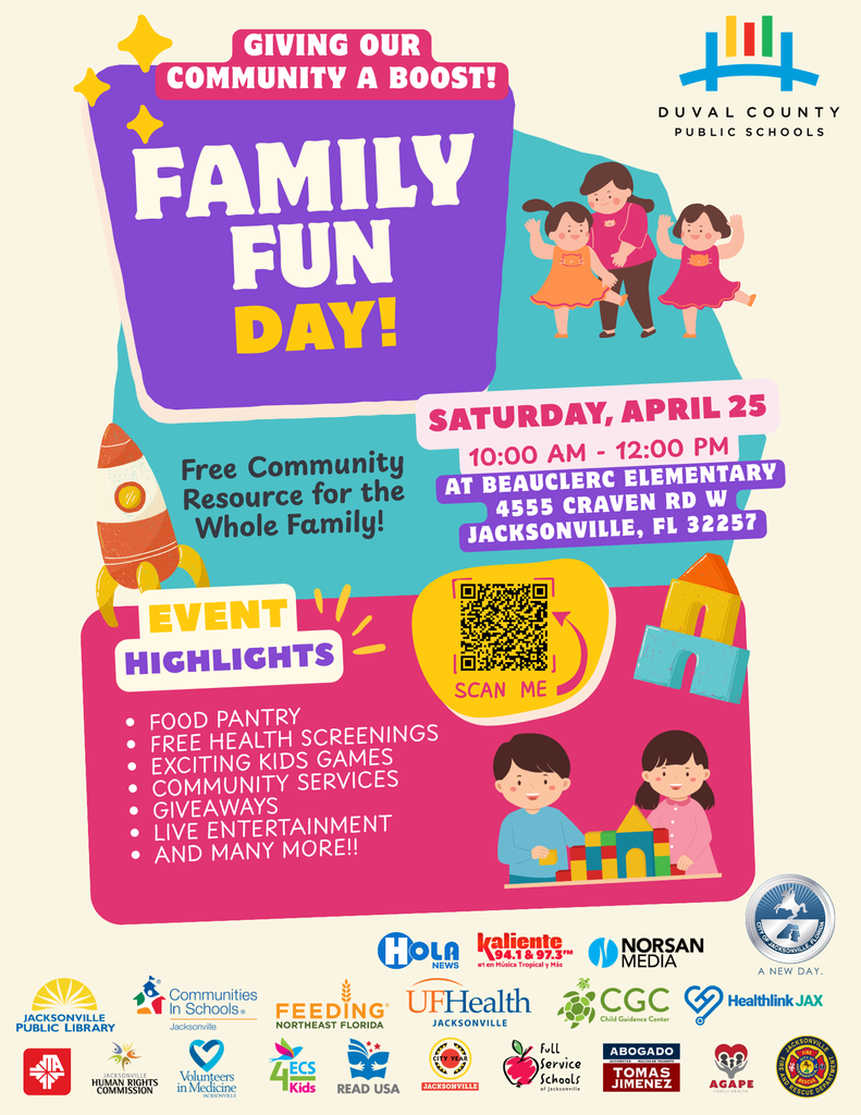 Join us on April 25 from 10am to 12pm at Beauclerc Elementary for a day of family fun! 