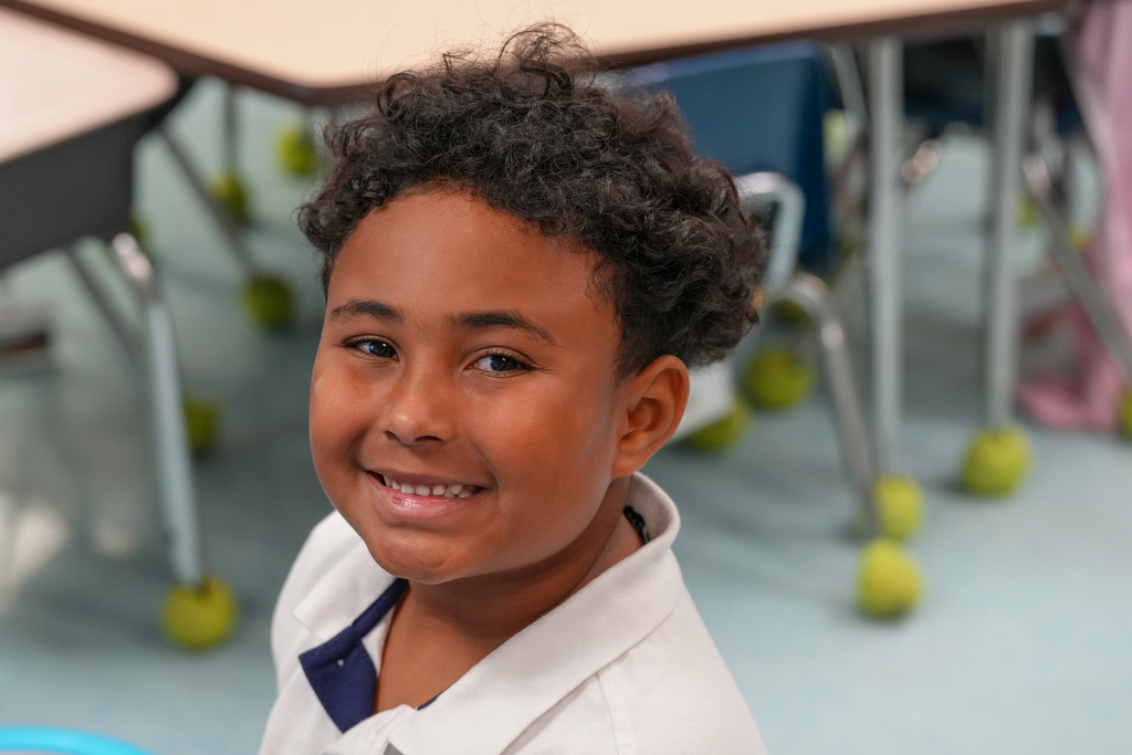 Joyce Moussa’s in her kindergarten classroom learning with students.