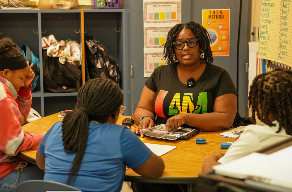 Rachquel Baker smiling in classroom