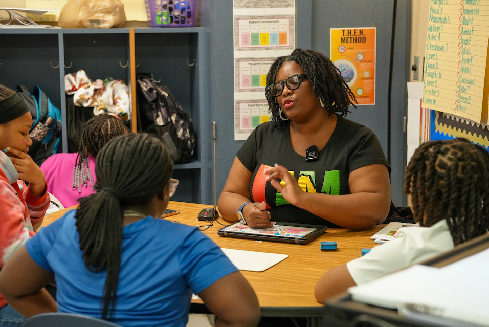Rachquel Baker smiling in classroom