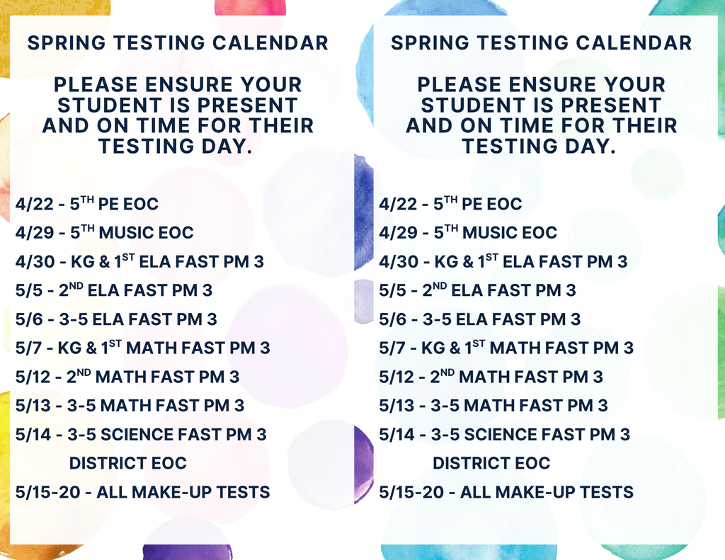 Testing Calendar 