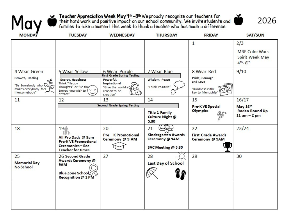 May Calendar