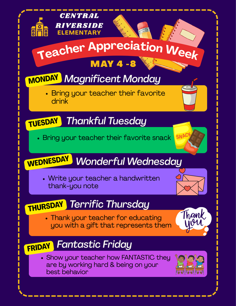 Teacher Appreciation Week May 4-8