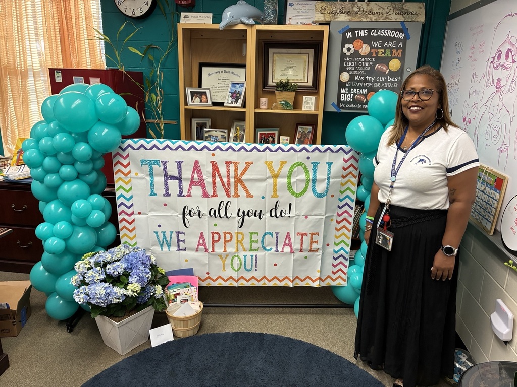 principal with thank you banner