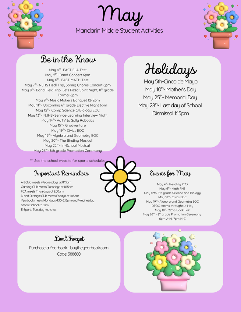 MMS May Calendar