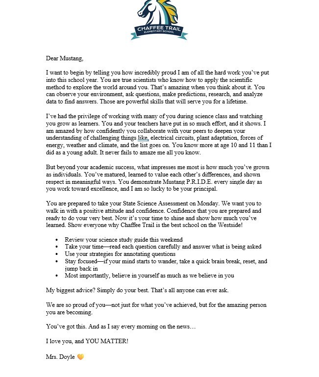 Best of Luck 5th grade Science