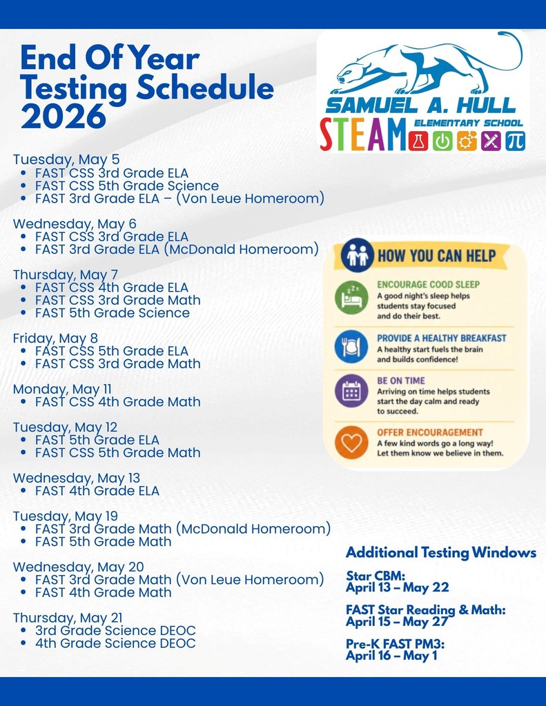 EOY Testing Calendar & Reminders
