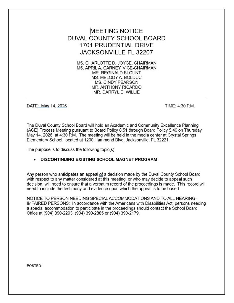DCPS Meeting Notice