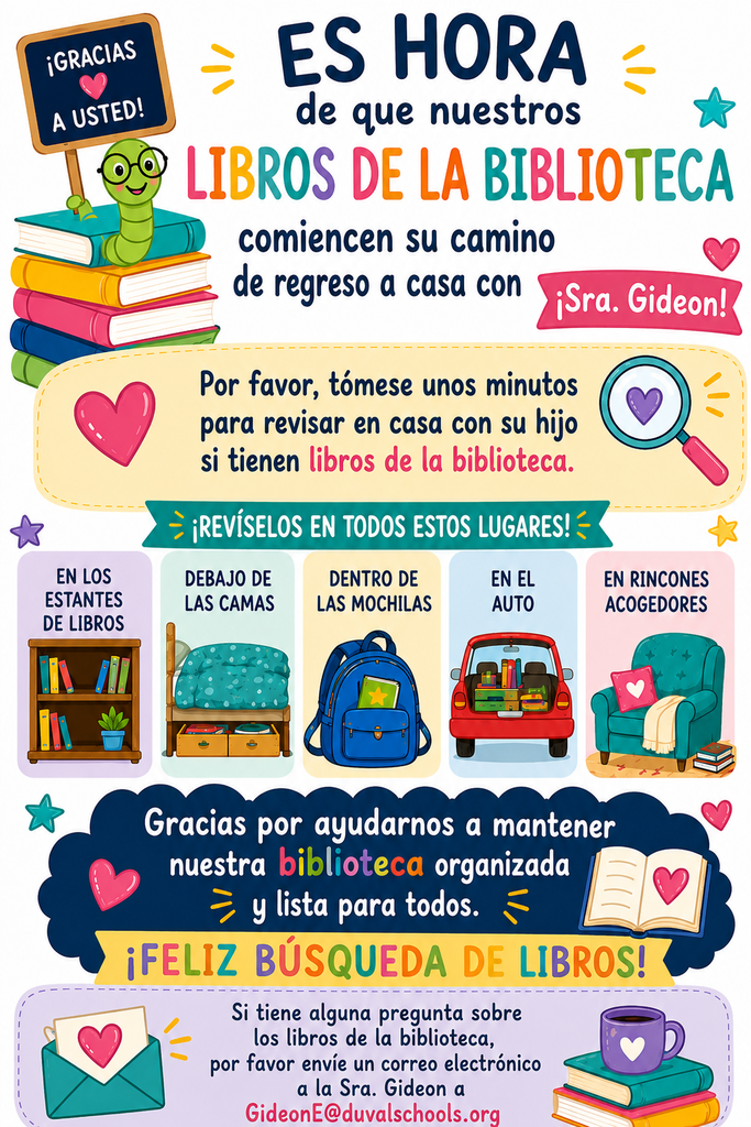 Library Book Return Flyer - Spanish