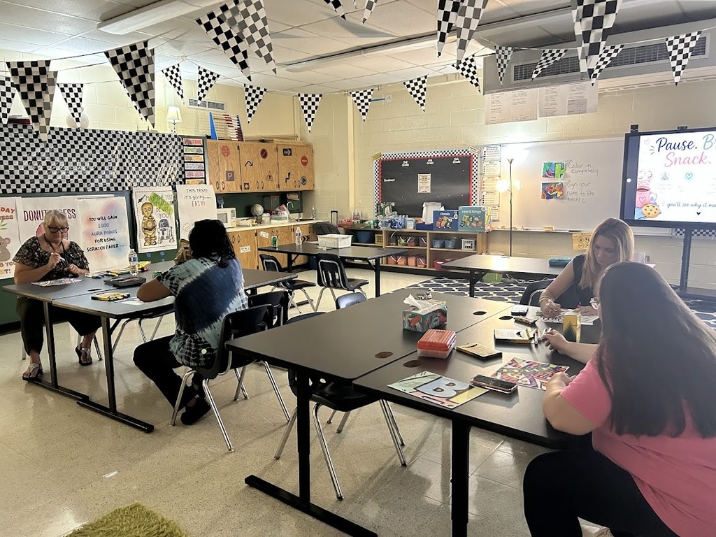 Teachers Coloring in the Zen Zone for Teacher Appreciation Week
