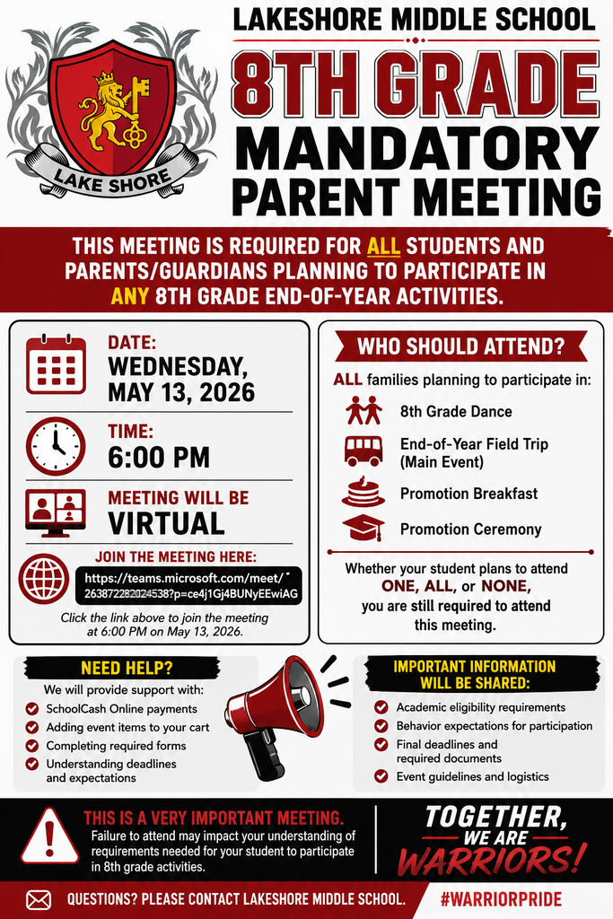 8th grade parent flyer