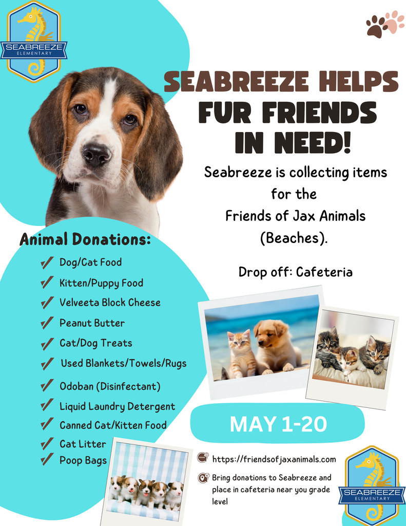 Fur Friends Drive May 1-20
