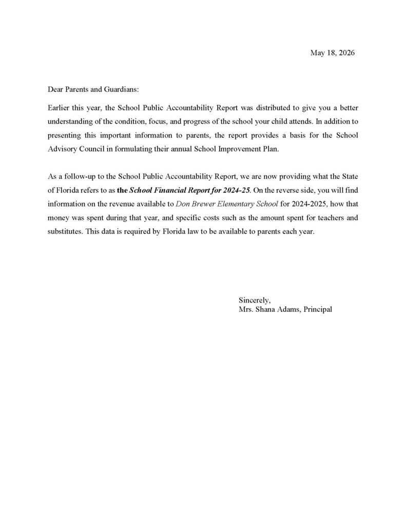 Memo regarding SY 24-25 Financial Report