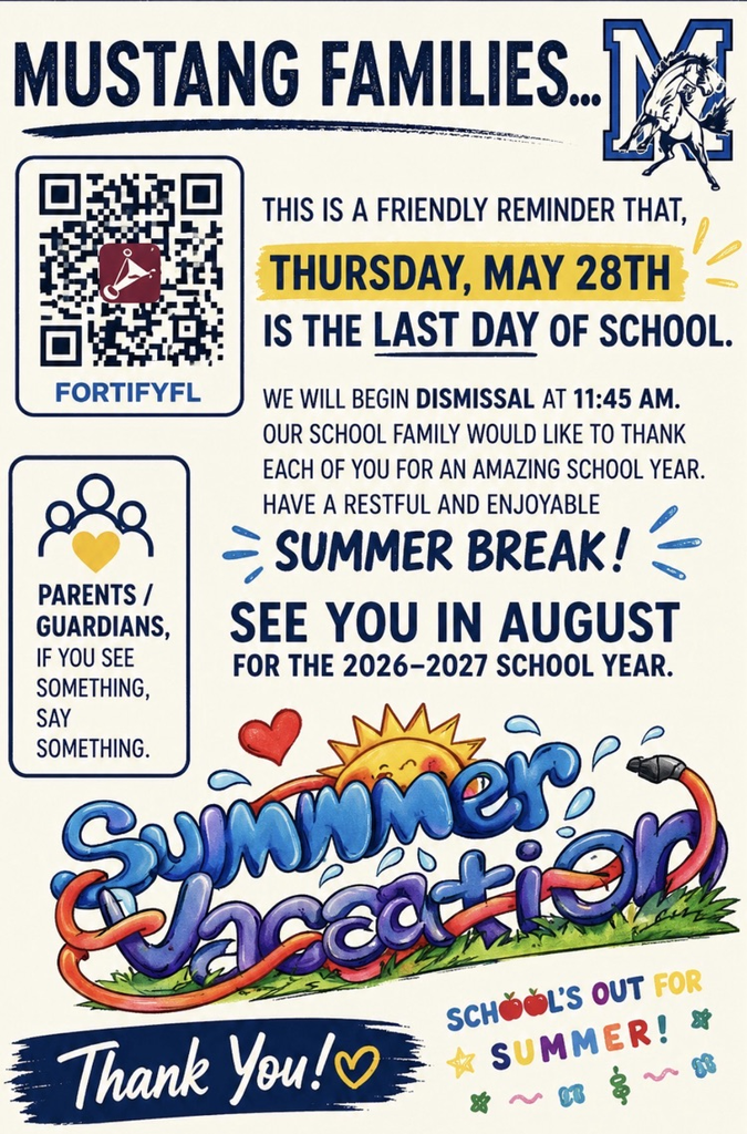 Last Day of School May 28th  