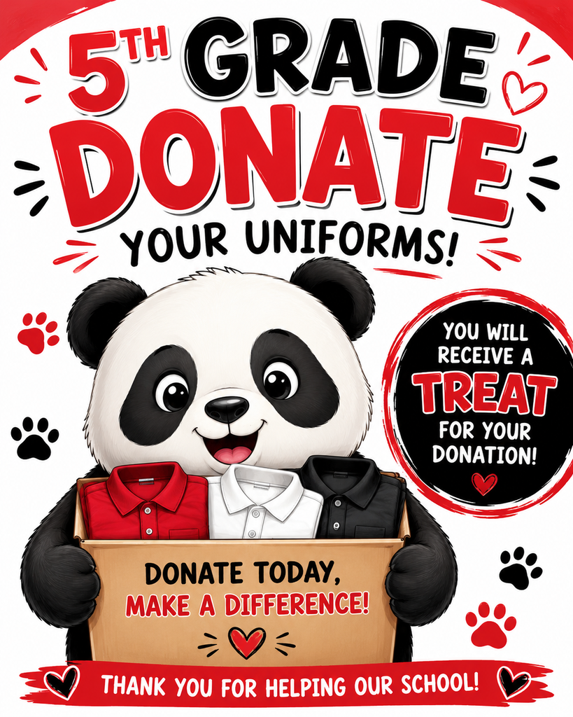 5th graders, please donate your uniforms to San Jose Elementary