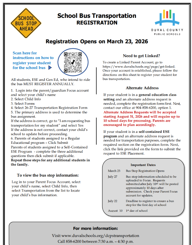 School Bus Transportation Registration
