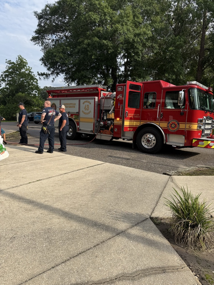 Fire truck at Maxville Libeary
