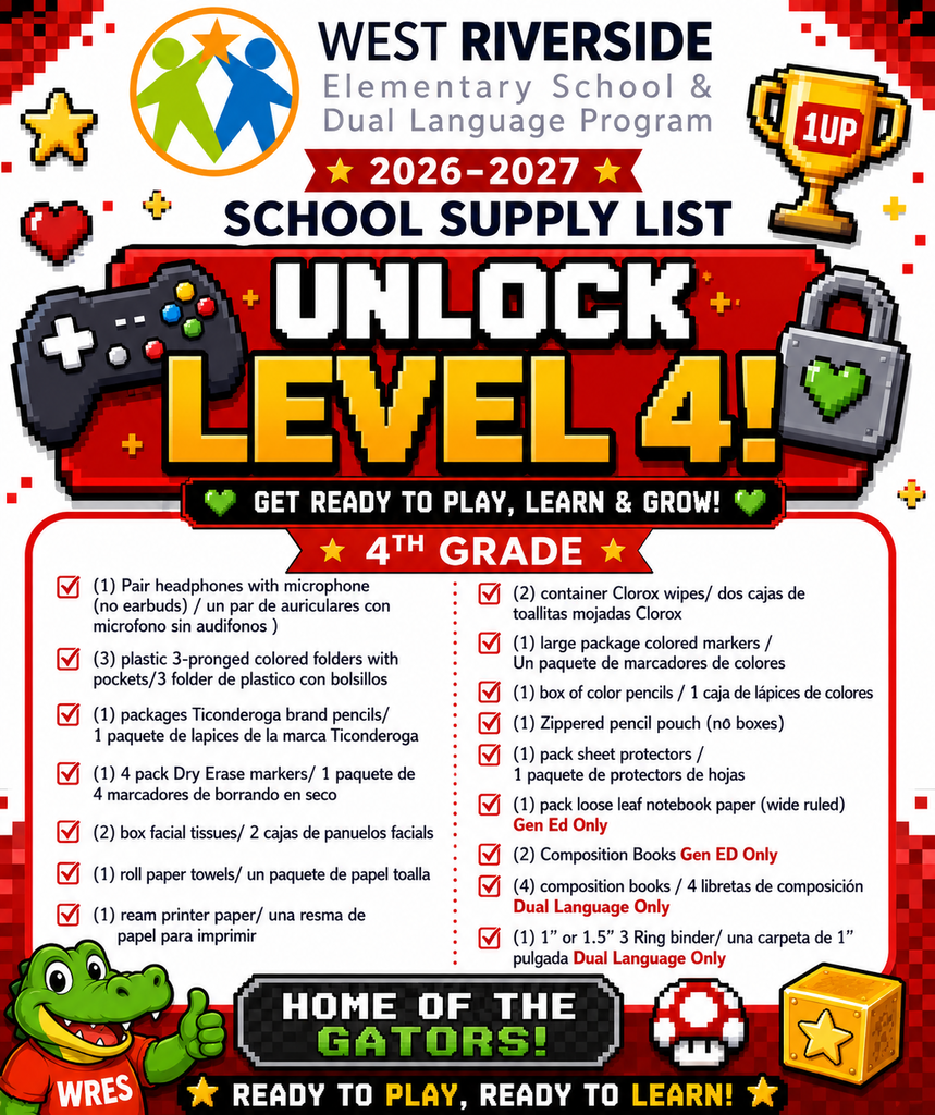 4th grade supply list